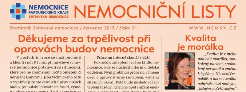 Vyšly prázdninové Nemocniční Listy Svitavské nemocnice