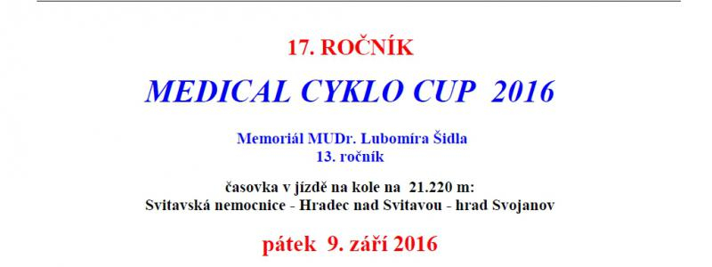 17. Ročník  MEDICAL CYKLO CUP  2016