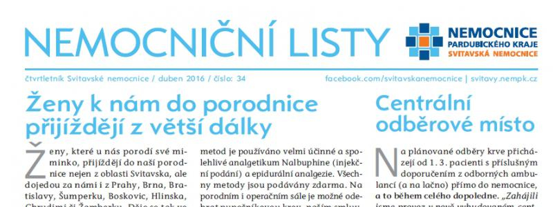 Nemocniční listy - duben 2016